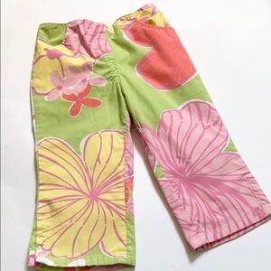 Lilly Pulitzer Costal Tropical Cotton Capri Pants Toddler Size 4